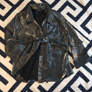 Metallic Button Down